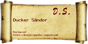 Ducker Sándor névjegykártya