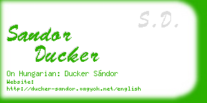 sandor ducker business card